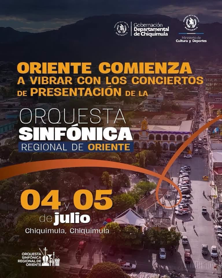 Afiche de conciertos de presentación de la Orquesta Sinfónica Regional de Oriente